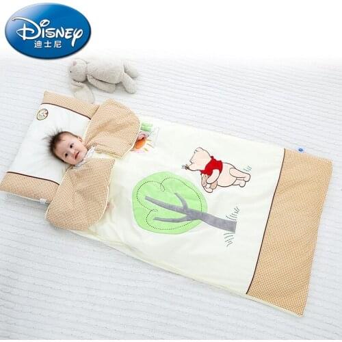 Disney Mickey Minnie Portable Rolled Nap Mat Cotton Cover Quilt Kindergarten All-in-one Siesta Pad Baby Anti-kick Sleeping Bag