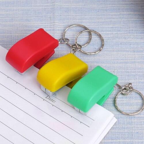 Practical Stapler Key Chain Ring Keychain School Office Supplies Stationery
