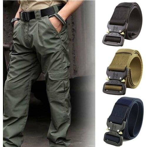 Men Adjustable Nylon Belt Army Tactical Belt Molle Military Combat Belts Knock Off Emergency Survival Waist Belts