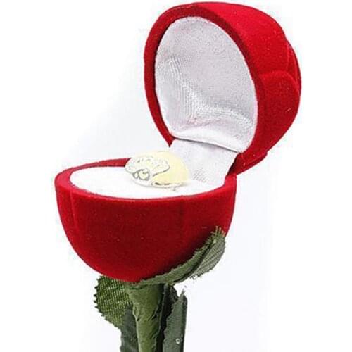 Romantic Rose Engagement Wedding Earring Ring Pendant Charm Jewelry Display Box