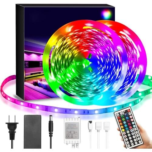 Led Strip Lights 40ft, RGB Color Changing Led Strips with 44 Keys Remote Control for Room, Bedroom, Kitchen Decoration