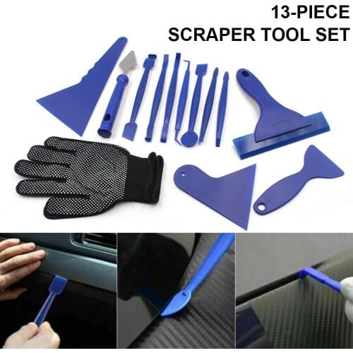 13pcs/set Car Vinyl Wrap Tool Window Tint Film Set Film Cutter Squeezing Scraper Carbon Fiber Film Wrapping Cutter Aid Tool