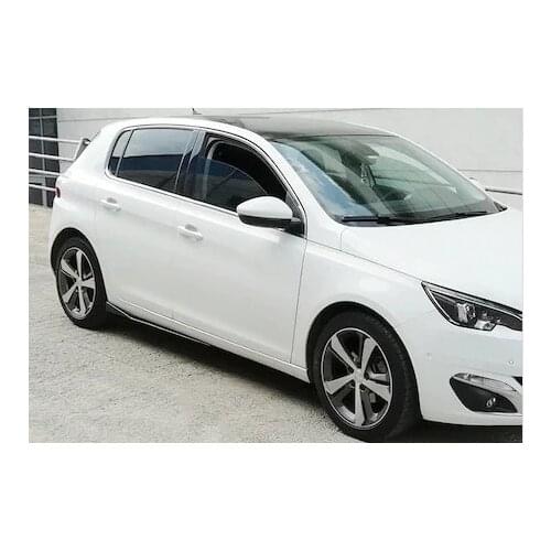 2pcs For Peugeot 308 Car Side Skirt Rocker Splitter Winglet Side Wing Bumper Lip Bumper Black Carbon Fiber Look Side Skirts