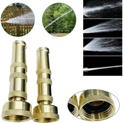 3"/4" Adjustable Twist Hose Nozzle Heavy-Duty Brass Nozzle Sprayer For Garden Watering Car Washing Watering Accessory DROPSHIP