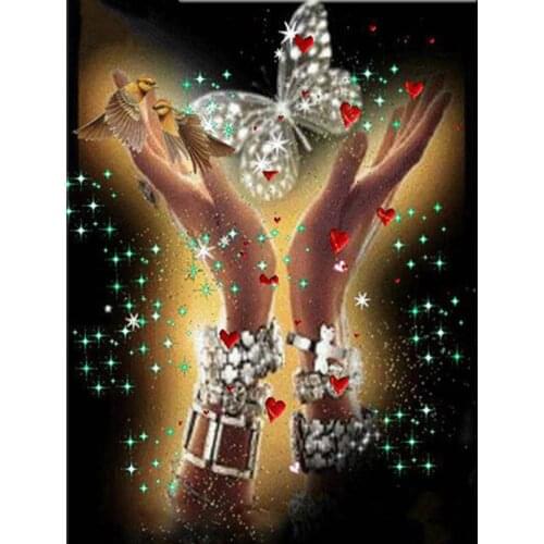 5D, DIY diamond embroidery, painting, cross-stitch, full, round, 3D, diamond, mosaic, drill, hand, hand butterfly