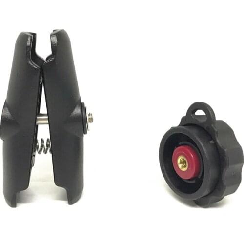 9cm Aluminum 1 inch Ball Mount Double Socket Arm with Pin Lock Security Knob and Key Knob for Gopro Camera Cellphone Accessories