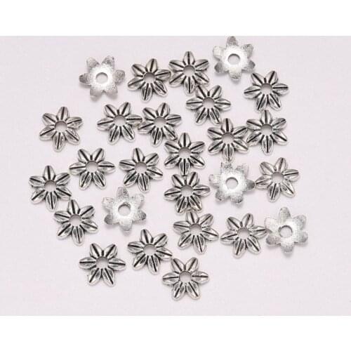 50pcs/Lot 9x9mm Antique Bead Caps Flower For beads Jewelry Making Diy Bracelet Necklace Spaced Apart Jewelry Accessories