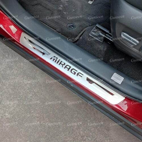 For Mitsubishi Mirage Car Sticker Door Sill Scuff Plate Protector Accessories Auto Pedal Guard Styling Trim 2016 2020 2022 2021