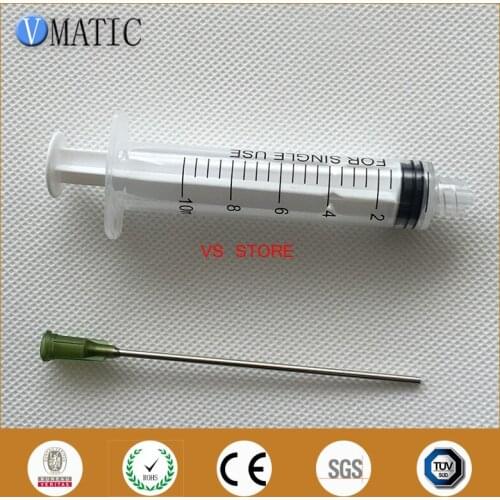 Free Shipping 10ml/10cc Luer Lock Dispensing Syringe With 16G Blunt Tip Fill Needles 9.5cm Tubing Length Glue Dispensing Syringe