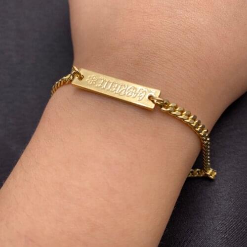 Customized Name Bracelet Men Personalized Nameplate Ankle Bracelet Fashion Charm Cuban Chain Bracelet Jewelry Gift Women
