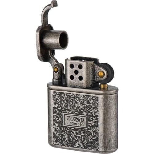Ancient Silver Auspicious Clouds Old-fashioned Kerosene Lighter Pure Copper Business Gifts with Souvenirs Smoking Accesoires