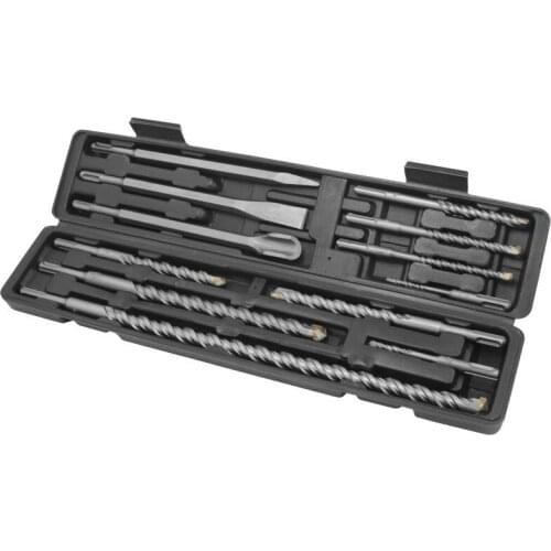 Electric Hammer Drill Round Handle 12PCS Drill Bit Through Hole Punching Alloy Electric Hammer Drill Steel Chisel Combination