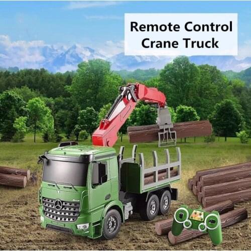 2.4G 6CH remote control truck toy Simulated lights and sounds educational learning car toy Crane truck big car toy boy gift toy