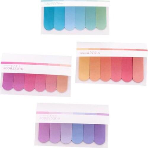 Kawaii six colored gradient Sticky Notes N-time Memo Pads Notepad for office learning Notebook Office School Supplies Stationery