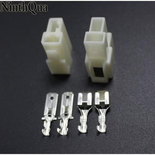 6.3mm connector 2P 2 pin Electrical 6.3 Connector Kits Male Female socket plug for Motorcycle Car