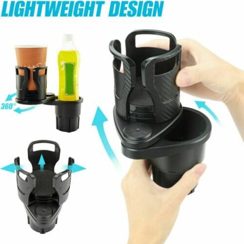 Multifunctional Car Cup Holder, 2 in 1 Drink Holder Drinks Bottle Water Cups Extendable Cup Holder
