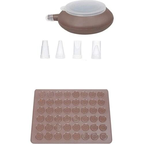 Silicone Macaroon Kit,Macaron Silicone Mat,Non-Stick Macaron Mold With 48 Baking Circle,Decomax Pen For Cake Decorating