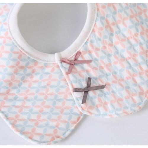 Newborn Baby Hiccup Cloth Pure Cotton Feeding Bib Cute Lace Three-Layer Waterproof And Dirty-Proof Enlarged Bib Baby Products