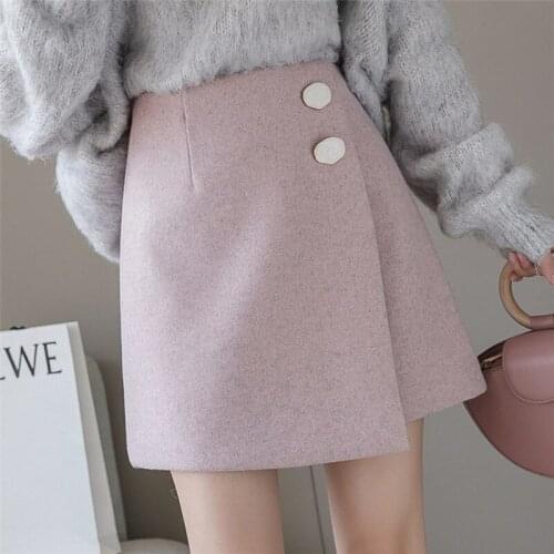 2021 New Autumn Winter Women Shorts Korean Fashion Irregular High Waist Skirts Ladies Casual black skirts for women