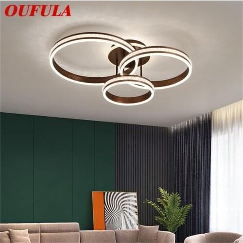 OUFULA Nordic Gold Ceiling Lights Fixtures Modern Creative Round Lamps LED Home For Living Room