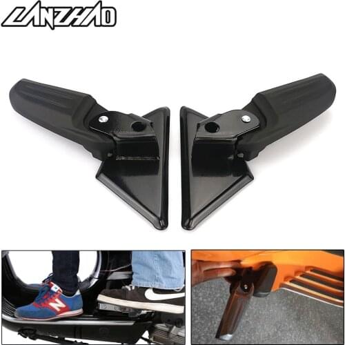 Pair Aluminum Motorcycle Rear Passenger Foot Peg Steps Foldable Pedals Footrests Black for Vespa VESPA LX S LX V 2017 2018