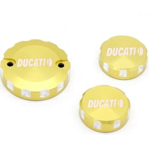Front Brake Clutch Rear Brakes Fluid Reservoir Cylinder Cover Oil Cap Tank Cup Red Logo For DUCATI Monster 1100/S/EVO