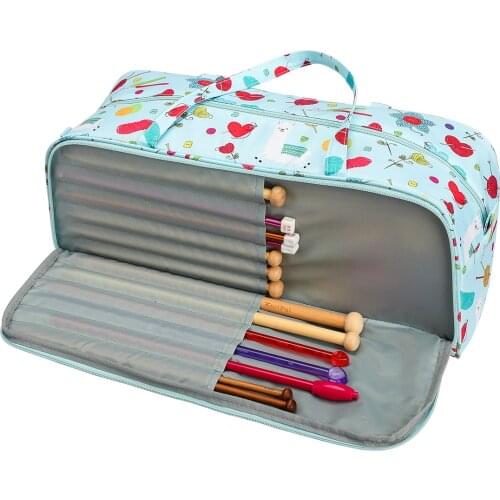 Portable Sewing Supplies Storage Bag Cute print sheep Oxford Cloth Wool Crochet Hook Knitting Needle Crochet Hooks Organizer