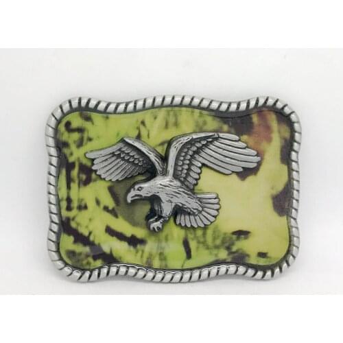 Western cowboy zinc alloy drop oil green animal type unisex belt buckle gift