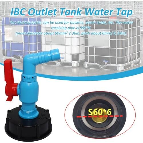 15mm IBC Outlet Tap Tank Food Grade Drain Adapter 1000L Tank Faucet For Rainwater Container PVC Hose Faucet Valve New