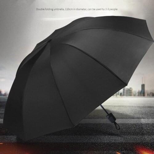Ten Bone Enlargement Manual Folding Black Coating Umbrella Reverse Triple Fold Umbrella Outdoor Parasol Umbrella