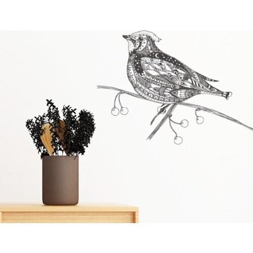 Bird Sparrow Paint Fly Line Animal Removable Wall Sticker Art Decals Sketch Mural DIY Wallpaper for Room Zoo Cafe Decal
