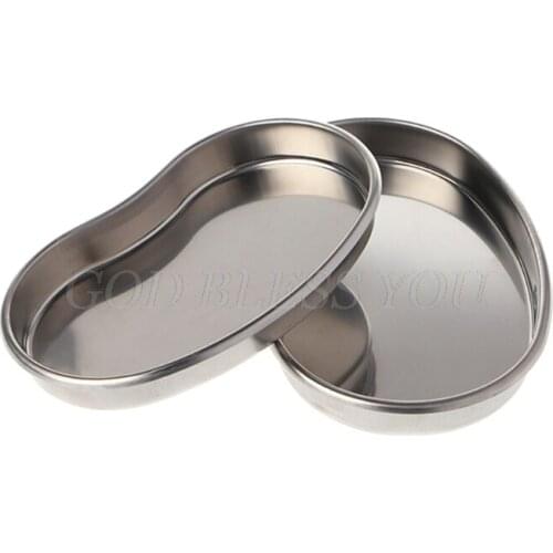 S/L Size Silver Stainless Steel Tattoo Tray Surgical Disinfection Bending Plate For Dental Eyebrow Lip Tattoo Sterilization Tool