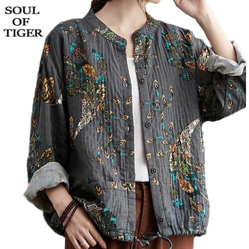 SOUL OF TIGER Linen Blouses