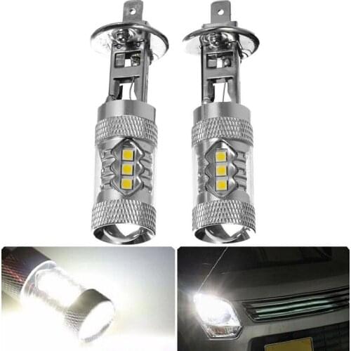 LED Fog Light H1 3030 bead LED x16 80W input voltage 12-24V positive white 1450LM LED Bulb for LED Lamp Replacement Motorcycle