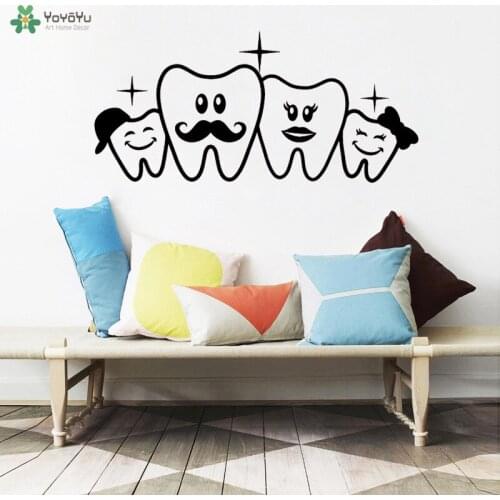 YOYOYU Wall Decal Teeth Dental Clinic Vinyl Wall Sticker Cute Creative Doctor Decor Logo Window Removable Art Decals Mural CT570