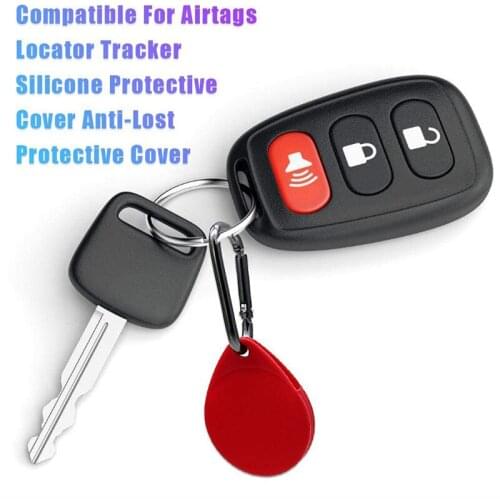 Sleeve Protective Silicone Case Compatible with Airtags Anti-Lost Cover With Keychain Lobster Clip can CSV