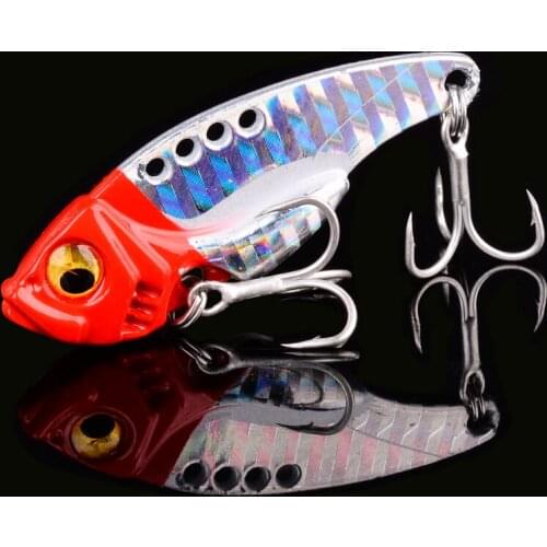 1pcs Metal VIB Lures Strong vivid Vibrations Spoon bait Fishing Lure Bass Artificial Hard Bait Cicada insect lure 3D Eyes