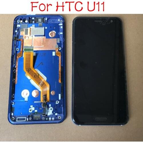 100% Original Working For HTC U11 U-3w U-1w LCD Display Touch Screen Digitizer Assembly Sensor + Frame Phone Pantalla