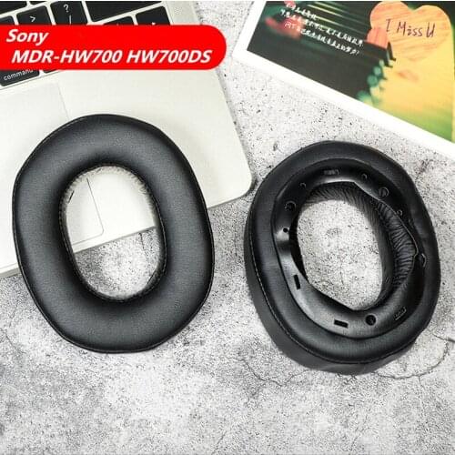 2 Pcs Black Leather Headphone Cover Sponge Replacement Ear Pads Earmuff Soft Foam Cushion for Sony MDR-HW700 HW700DS