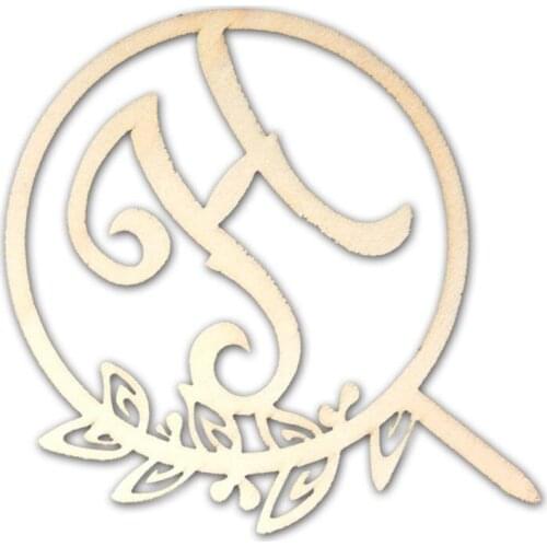 20pcs wood circle leaf cake topper wooden cake top flag Birthday Party Wedding Supplies