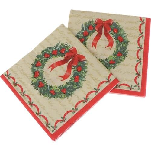 20PCS/set Napkins Disposable Garland Printed Graphic Tissues Serviettes Hand Paper for Christmas Baby Shower Birthday Decor