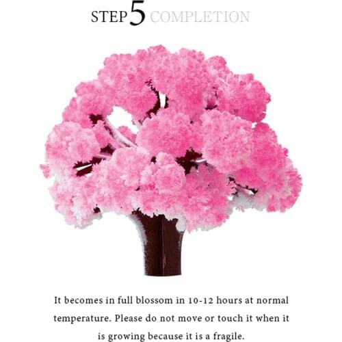 2019 50PCS 135mm Pink Big Magic Paper Sakura Tree Magically Japanese Growing Trees Kit Desktop Cherry Blossom Christmas Kids Toy