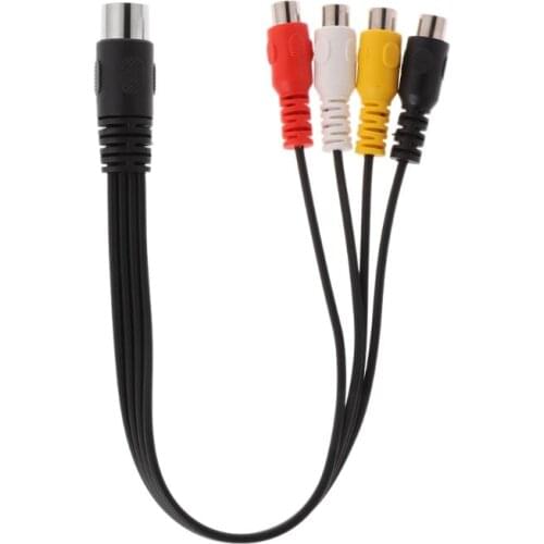 30CM 5 Pin Male Din Plug to 4 RCA Phono Female Plugs Audio Cable Wire Cord Connector B85B