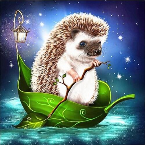 5D DIY Full Round/Square Diamond Painting Animal Hedgehog 3D Embroidery Cross Stitch Rhinestone Mosaic Home Decor Art Yc936