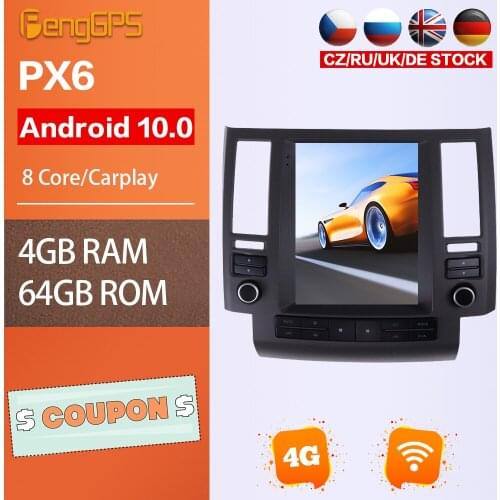 Android 10.0 Multimedia Player For Infiniti FX35 FX45 2003-2006 Car Stereo GPS Navigation Radio Carplay 8 Core Tesla Touchscreen