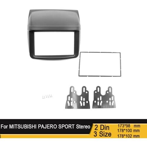 Car Radio Fascia 2 Din For MITSUBISHI PAJERO SPORT Stereo Frame Panel Plate Mounting Dash Installation Bezel Trim