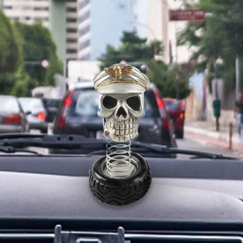 Cartoon Car Creative Tabletop Ornament Cycling Skull Head Decoration Auto Interior Accessories For Boys Girls Birthday Gifts