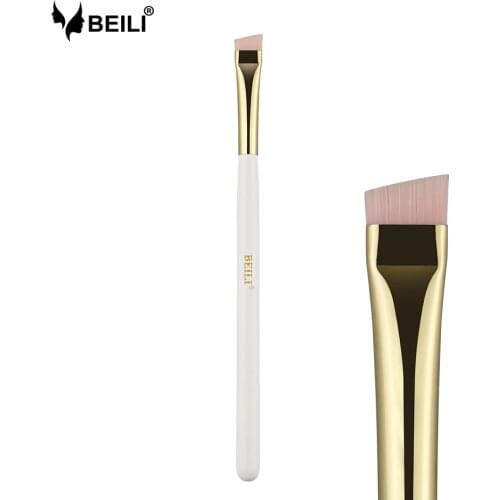 BEILI 1 piece WY32 Pearl White Professional Eyebrow Makeup brush Synthetic Hair vegan Makeup Brush Cruelty free