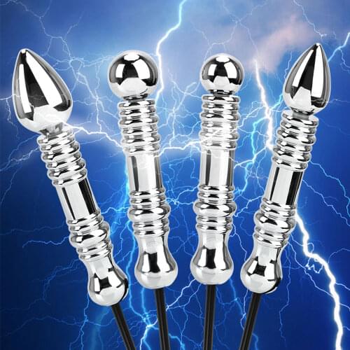 Electro Butt Plug Medical Themed Toys Therapy Massager Electric Shock Anal Plug Sex Toys for Men Women Metal