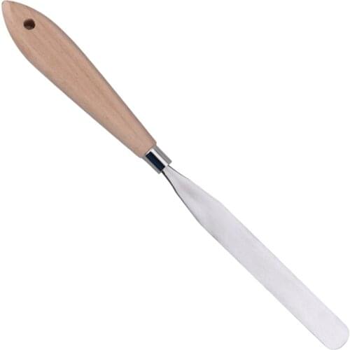 Painting Knife Spatula Palette Knife Painting Mixing Scraper Wooden Handle